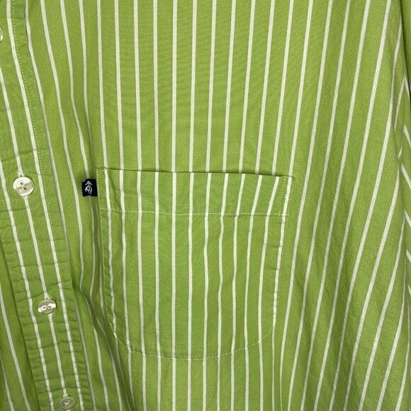 Brooks Brothers 346 Mens XL Button Down Green Stripe Original Polo Shirt Cotton - Picture 3 of 5